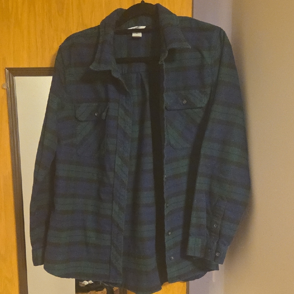 Men's Blue and Green Plaid Jacket